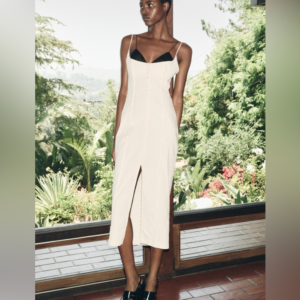 Zara NWT lace detail midi dress